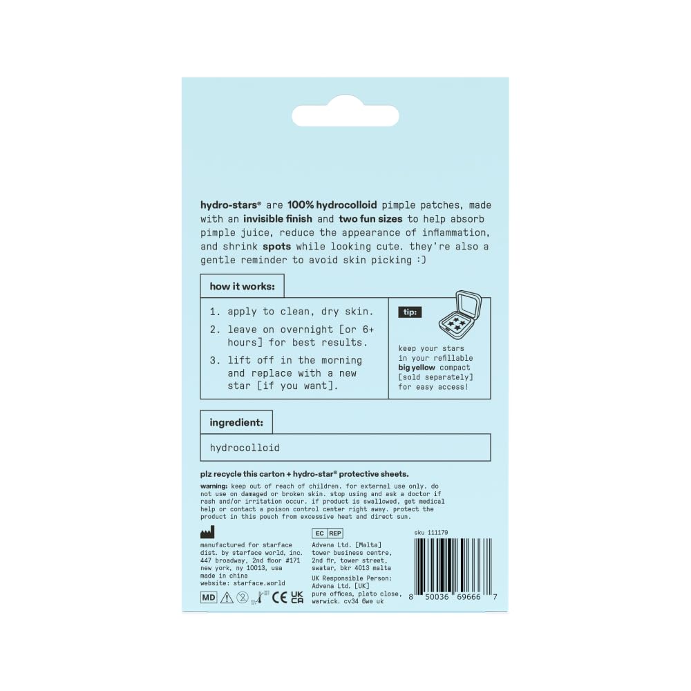 Starface Micro-Cloud, Hydrocolloid Microdart Patches for Early Stage Spots, Pimple Patches with Salicylic Acid and Niacinamide (12 count)