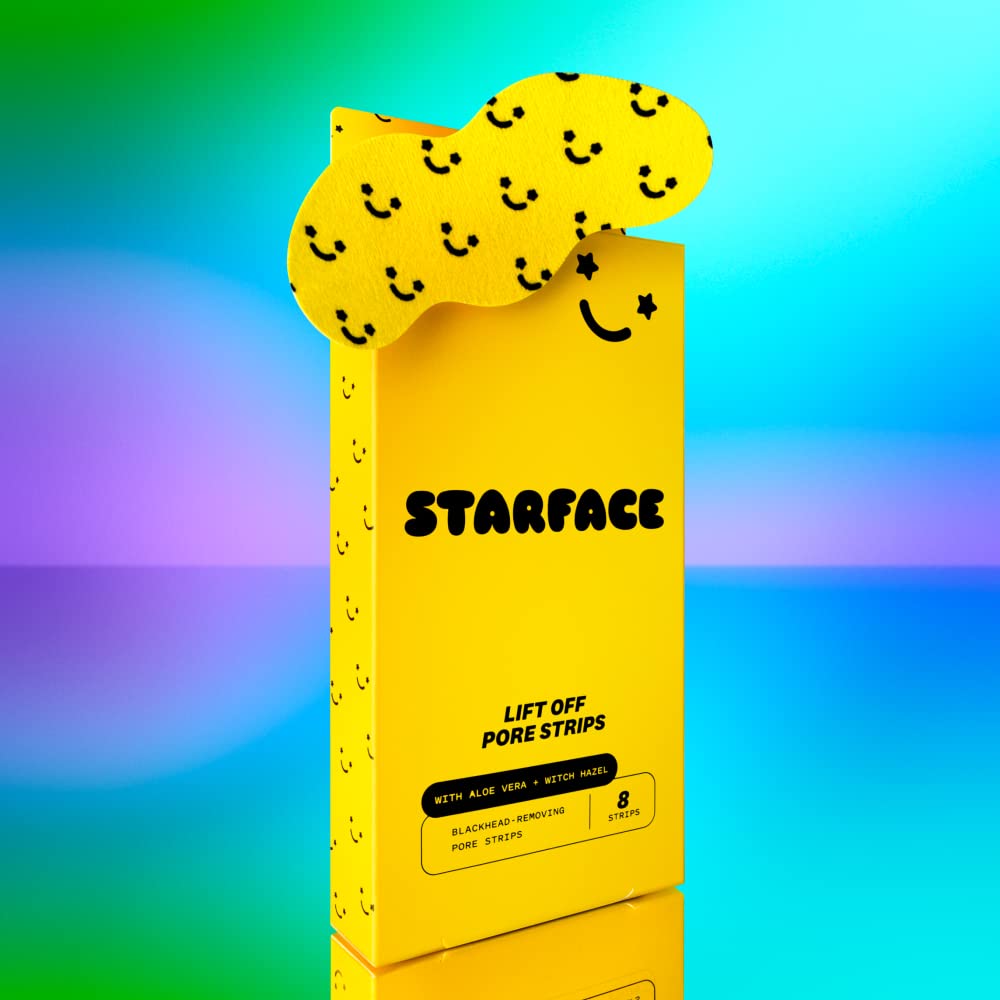 Starface World Lift Off Pore Strips, Blackhead Remover, Deep Cleansing Nose Strip, Patches for Pores (8 count)