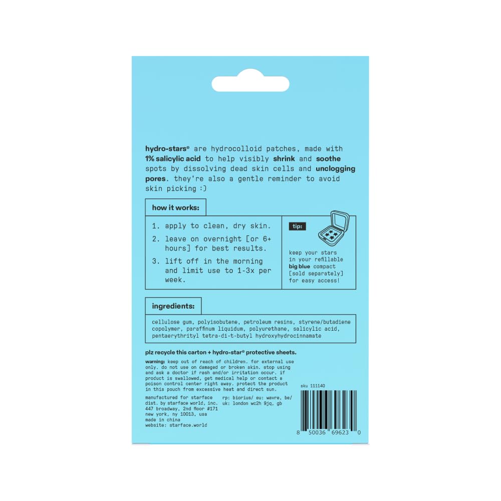 Starface Micro-Cloud, Hydrocolloid Microdart Patches for Early Stage Spots, Pimple Patches with Salicylic Acid and Niacinamide (12 count)